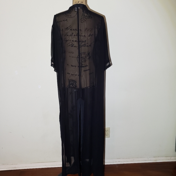 I Rose Shear Black Embroidered Kimono size 3X - Picture 2 of 3
